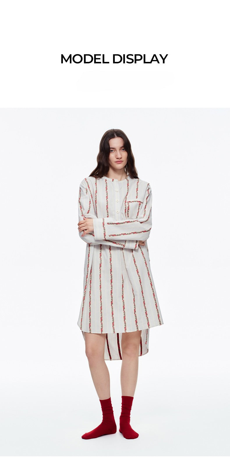Red Rose Stripe Long Sleeve Pajama Set | French Sweet Loungewear