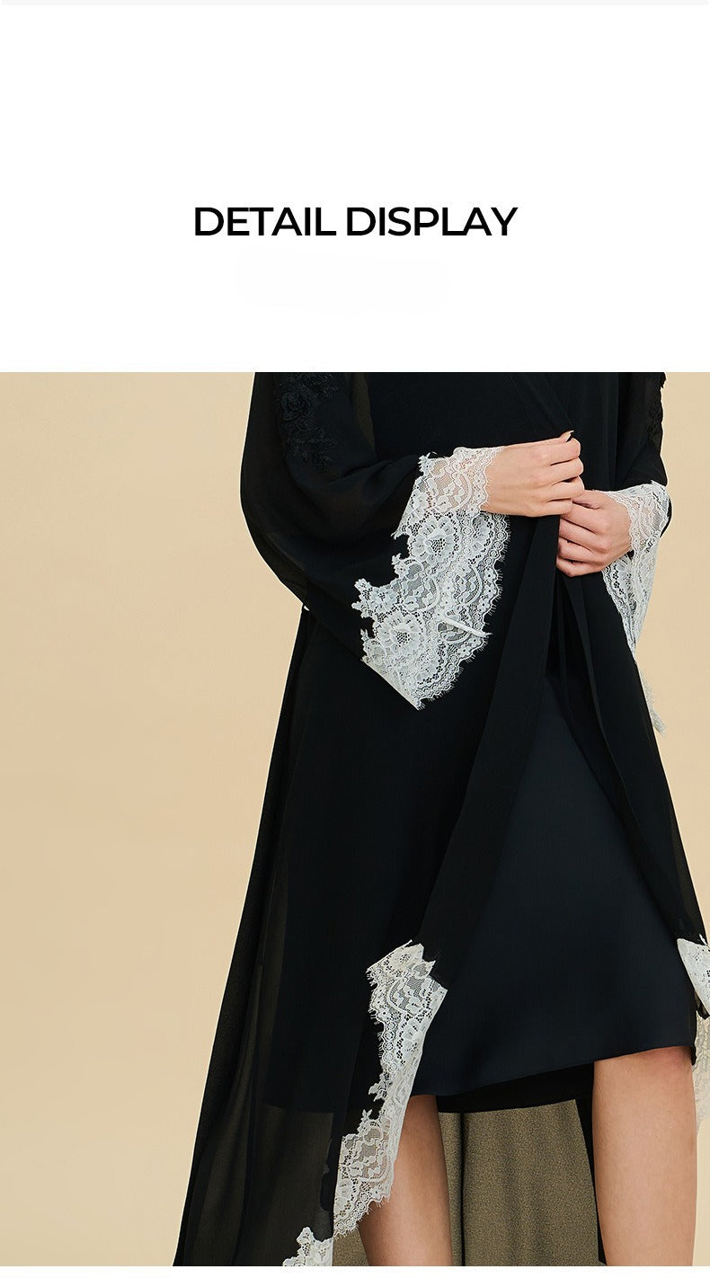 Chiffon Short Morning Robe | Sheer Loungewear for Women