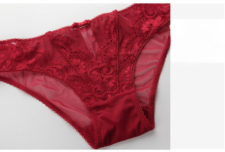 Jacquard Lace Half-Cup Push-Up Bra Set – Lifting & Anti-Sag | 3 Colors